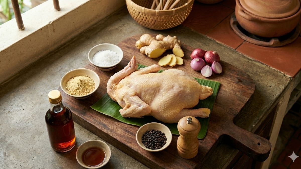 Nguyên liệu cơ bản để làm món gà hầm bằng nồi cơm điện