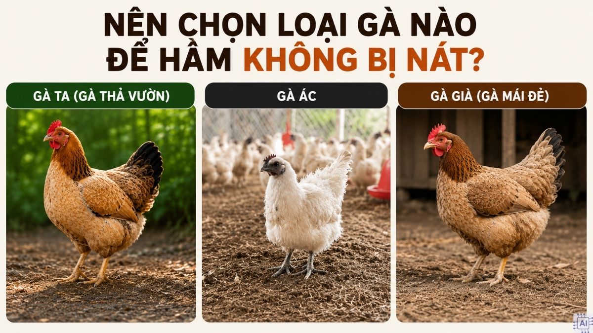 Cách chọn loại gà để làm món gà hầm bằng nồi cơm điện không bị nát