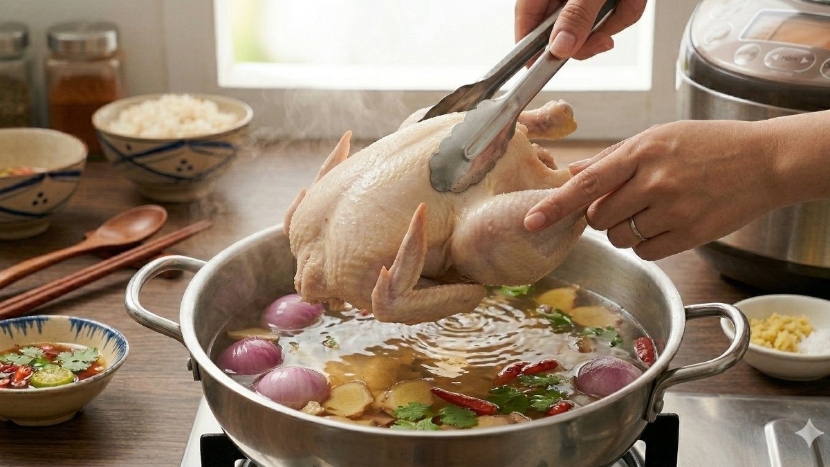 Trụng gà - Bí quyết giúp nước dùng trong, ngọt thanh