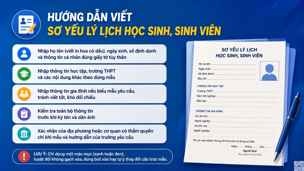 Cách viết sơ yếu lý lịch học sinh sinh viên