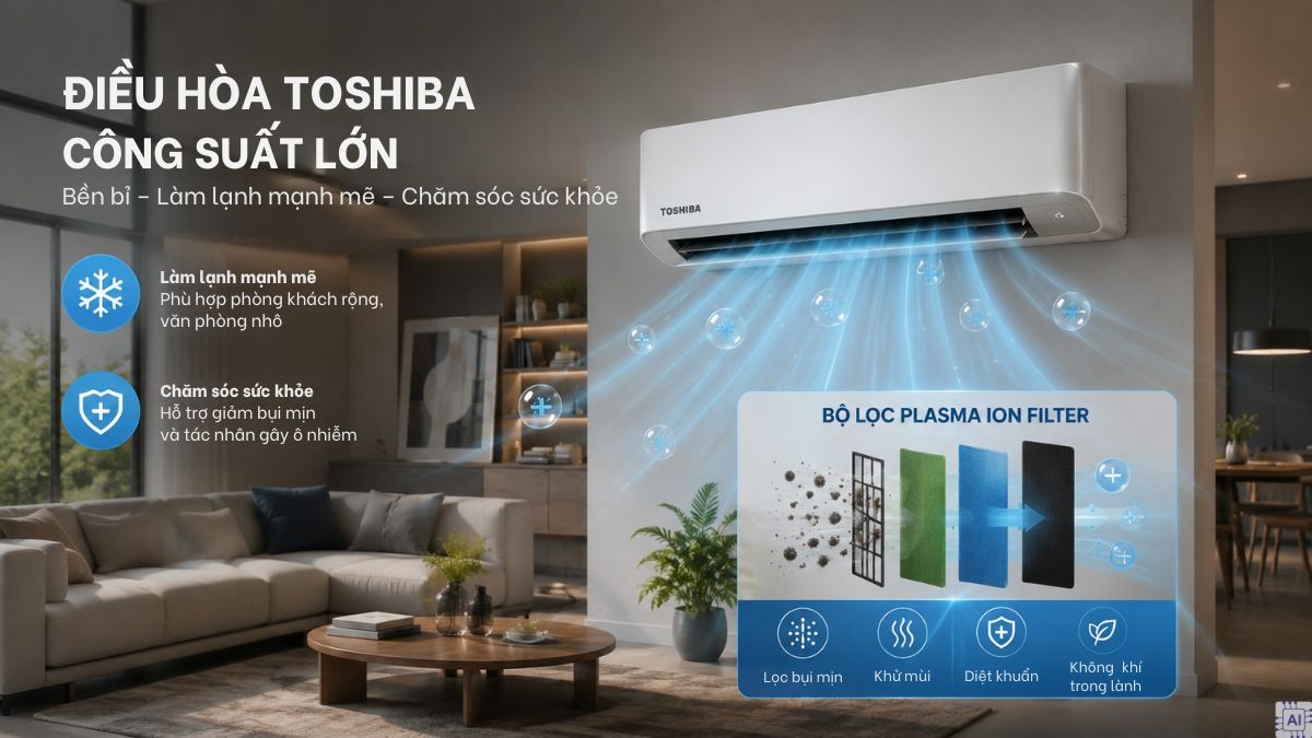 Điều hòa Toshiba tích hợp Plasma Ion Filter
