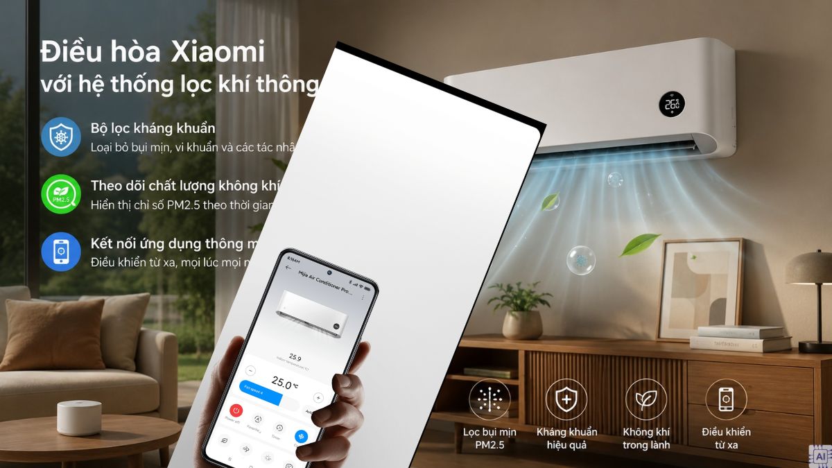 Điều hòa Xiaomi với hệ thống lọc khí thông minh