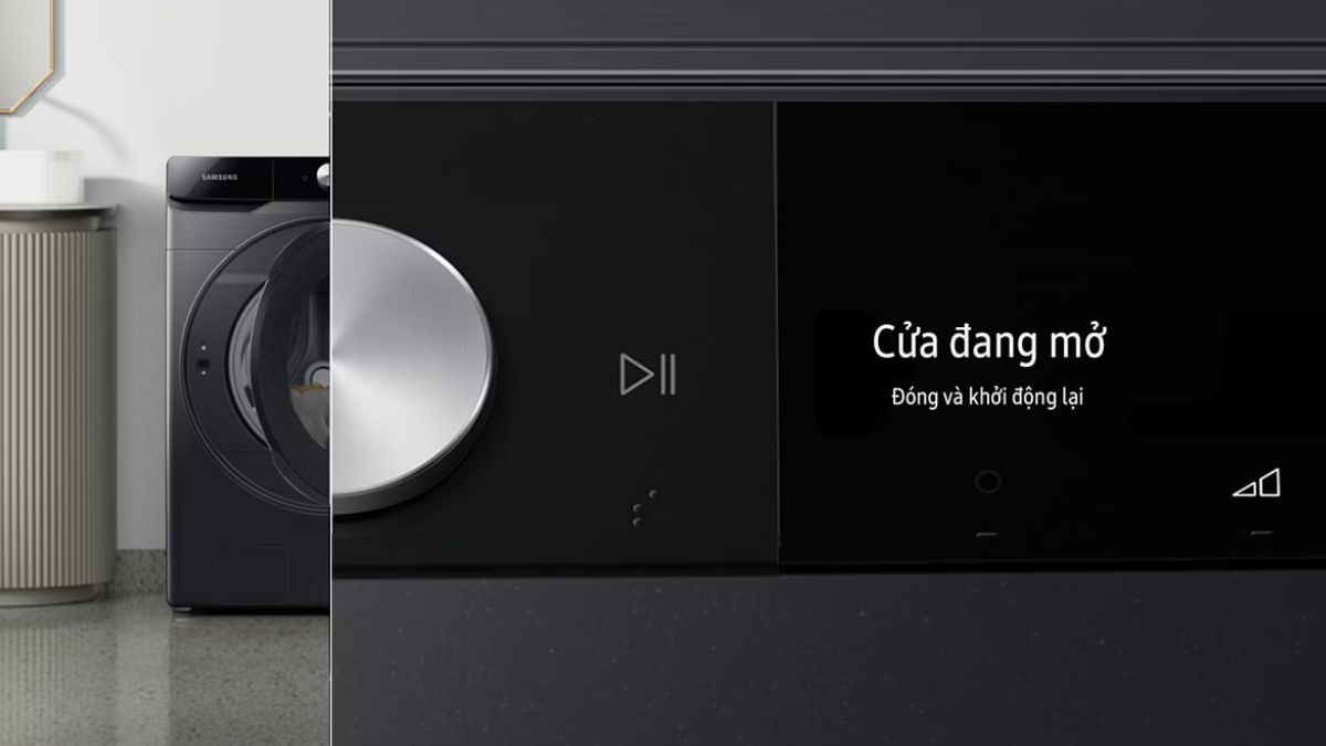 Dòng máy sấy Samsung với bảng điều khiển AI Control