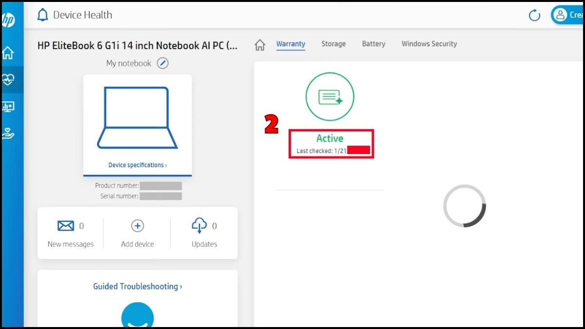 Quản lý thông tin bảo hành thiết bị HP Support Assistant