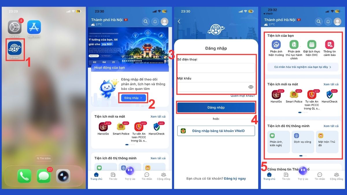 Hướng dẫn đăng nhập và trải nghiệm tiện ích trên iHanoi