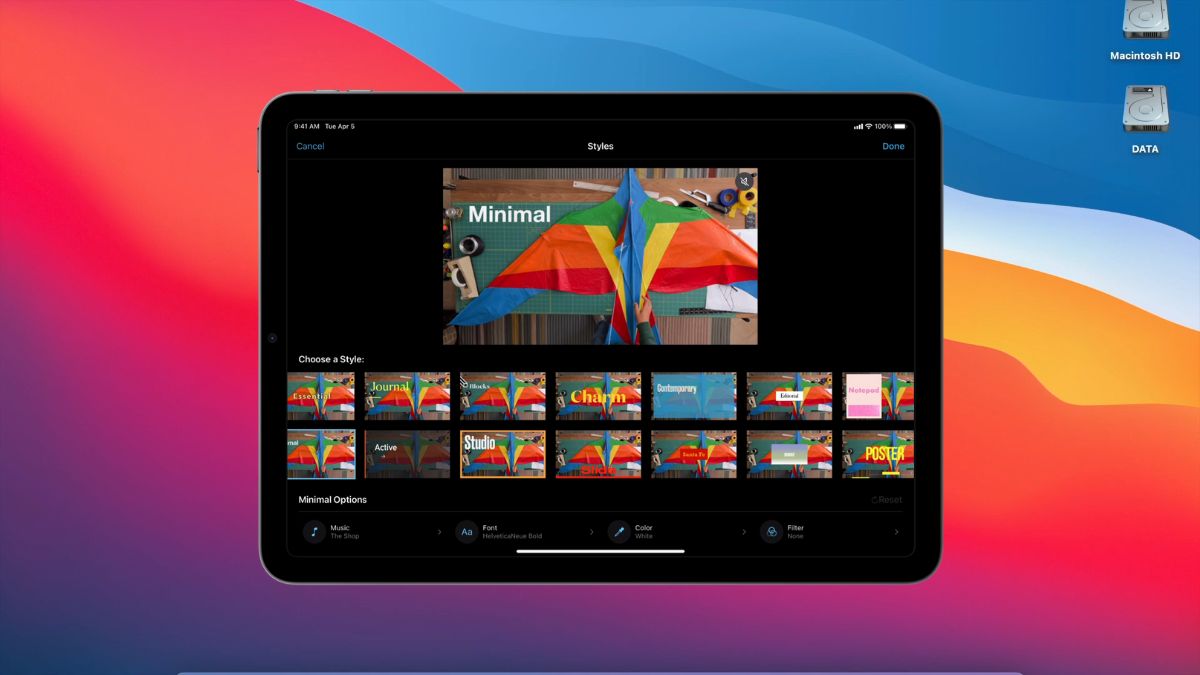 Giao diện iMovie trực quan, dễ sử dụng
