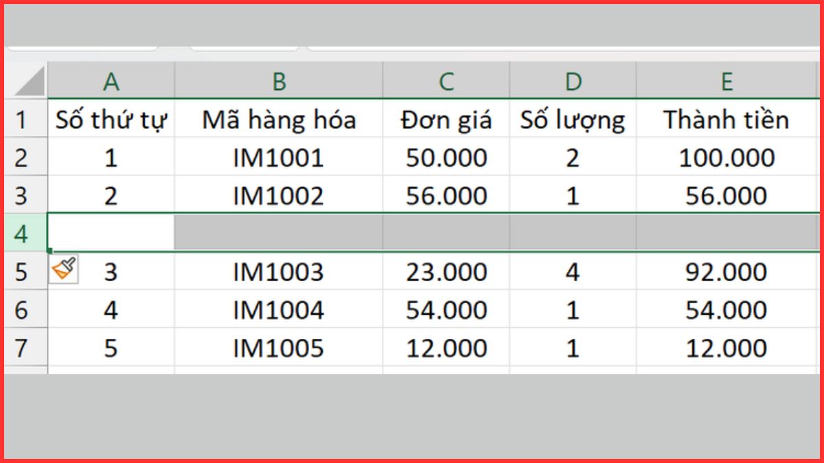 Khi nào cần insert nhiều dòng trong Excel?