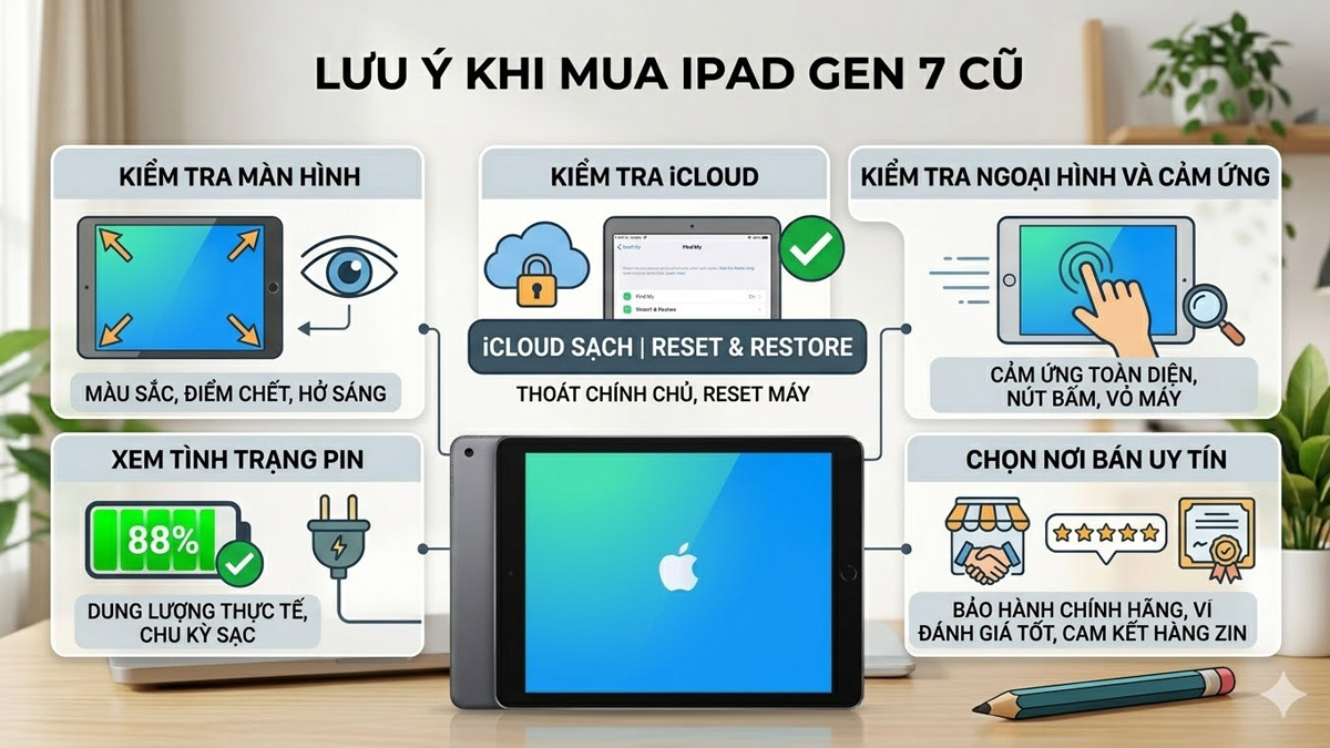 Những lưu ý khi mua iPad Gen 7 cũ