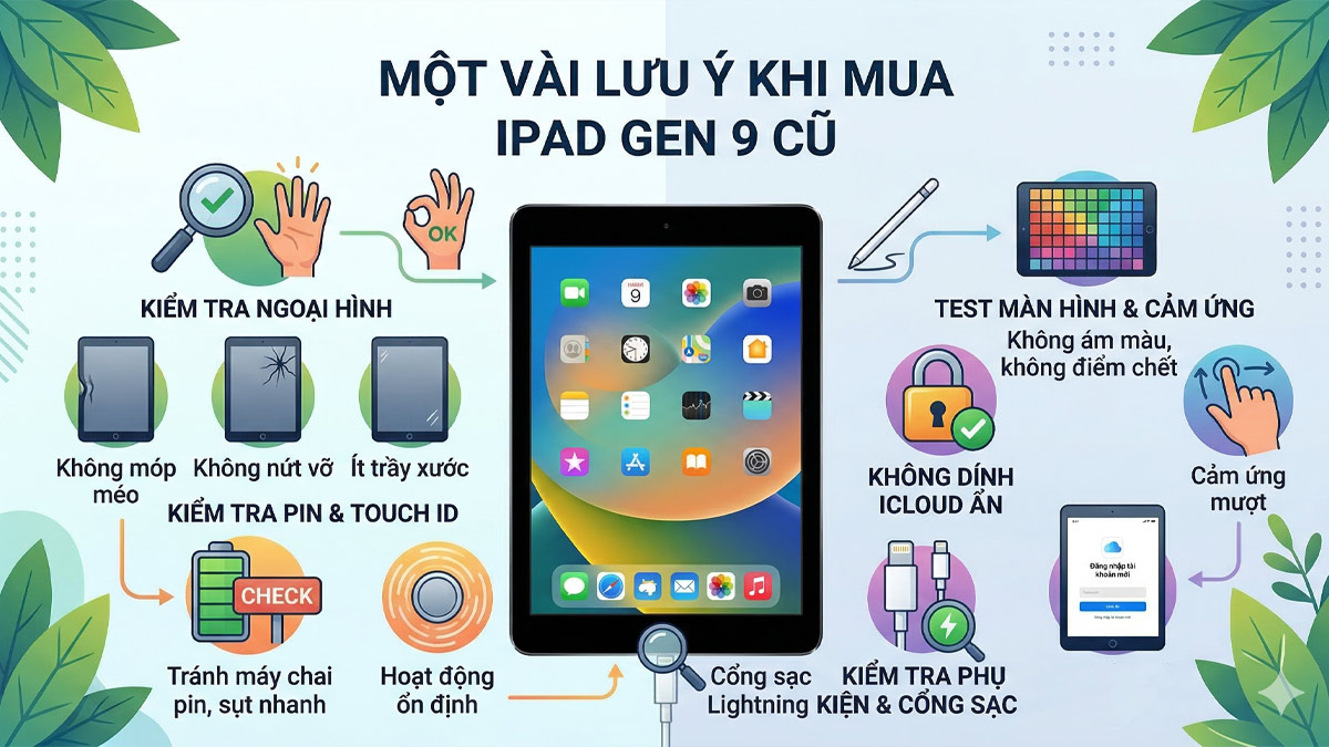Lưu ý khi mua iPad Gen 9 cũ