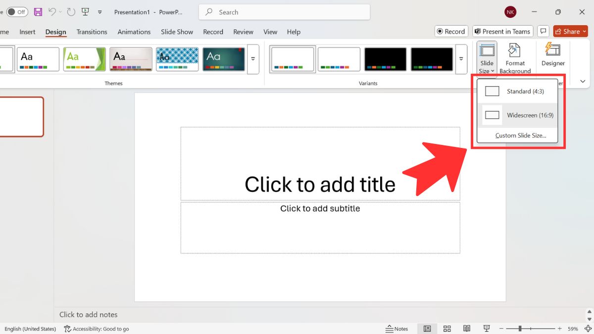 Hướng dẫn thay đổi kích thước slide PowerPoint