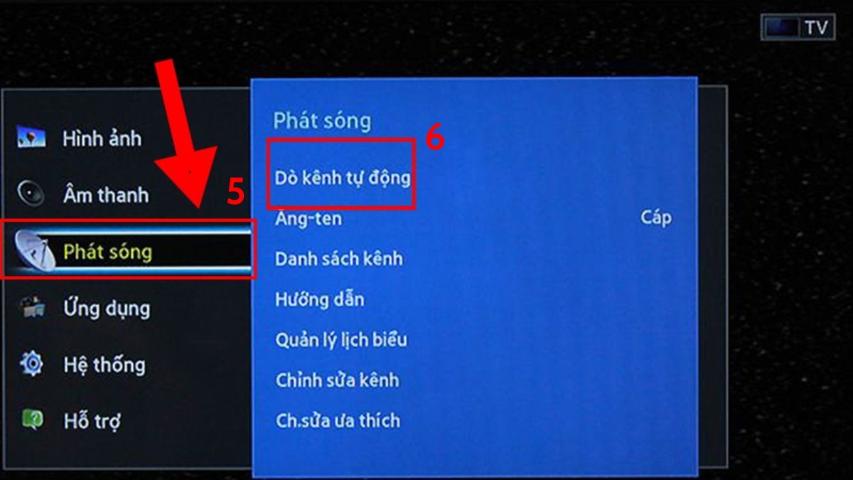 Cách dò kênh sau khi kết nối