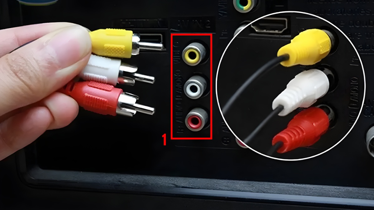 Kết nối đầu thu với tivi Samsung bằng cổng AV (đối với tivi đời cũ)