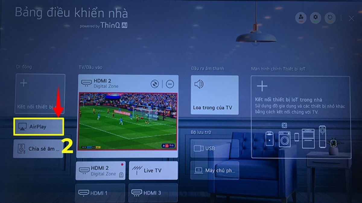 Kết nối điện thoại iPhone với tivi LG thông qua AirPlay