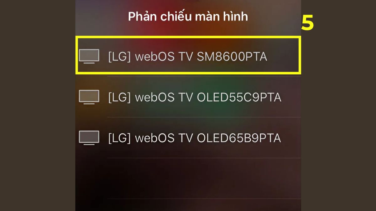 Kết nối điện thoại iPhone với tivi LG thông qua AirPlay