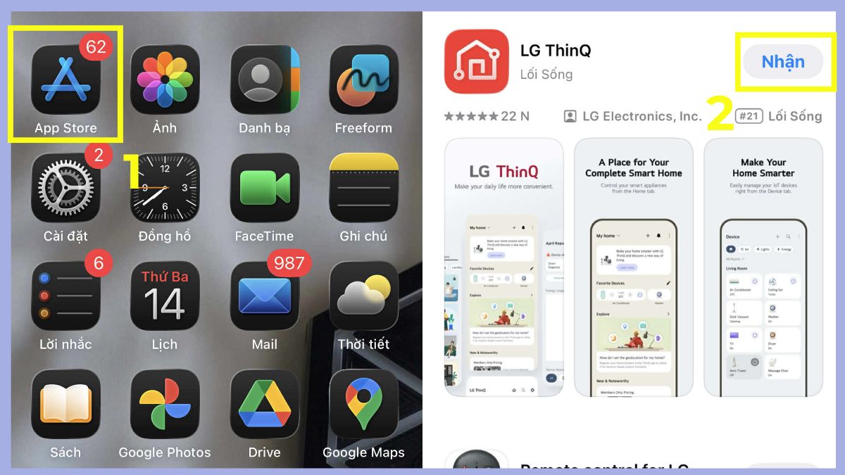Kết nối iPhone với TV LG thông qua ứng dụng hỗ trợ