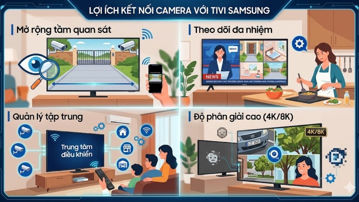 Những lợi ích khi kết nối camera với tivi Samsung