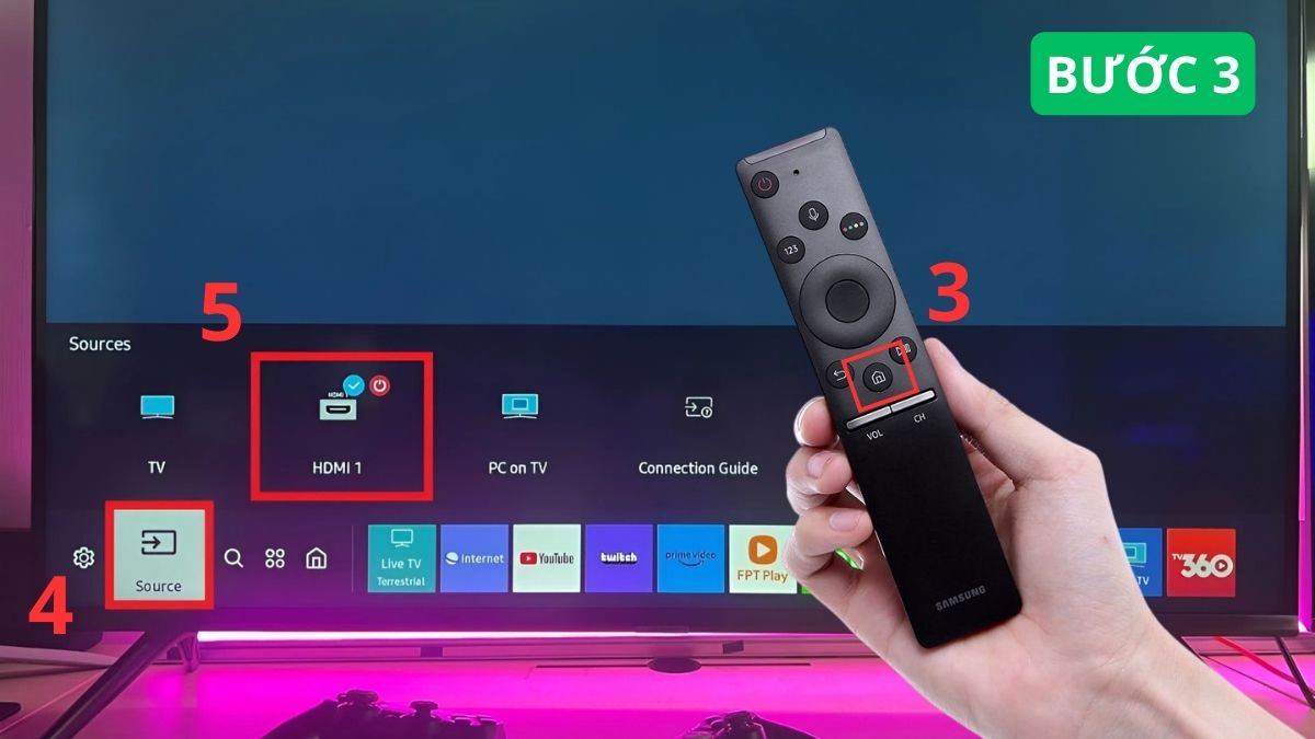 Sử dụng cáp chuyển đổi để kết nối iPhoen với tivi Samsung không có AirPlay