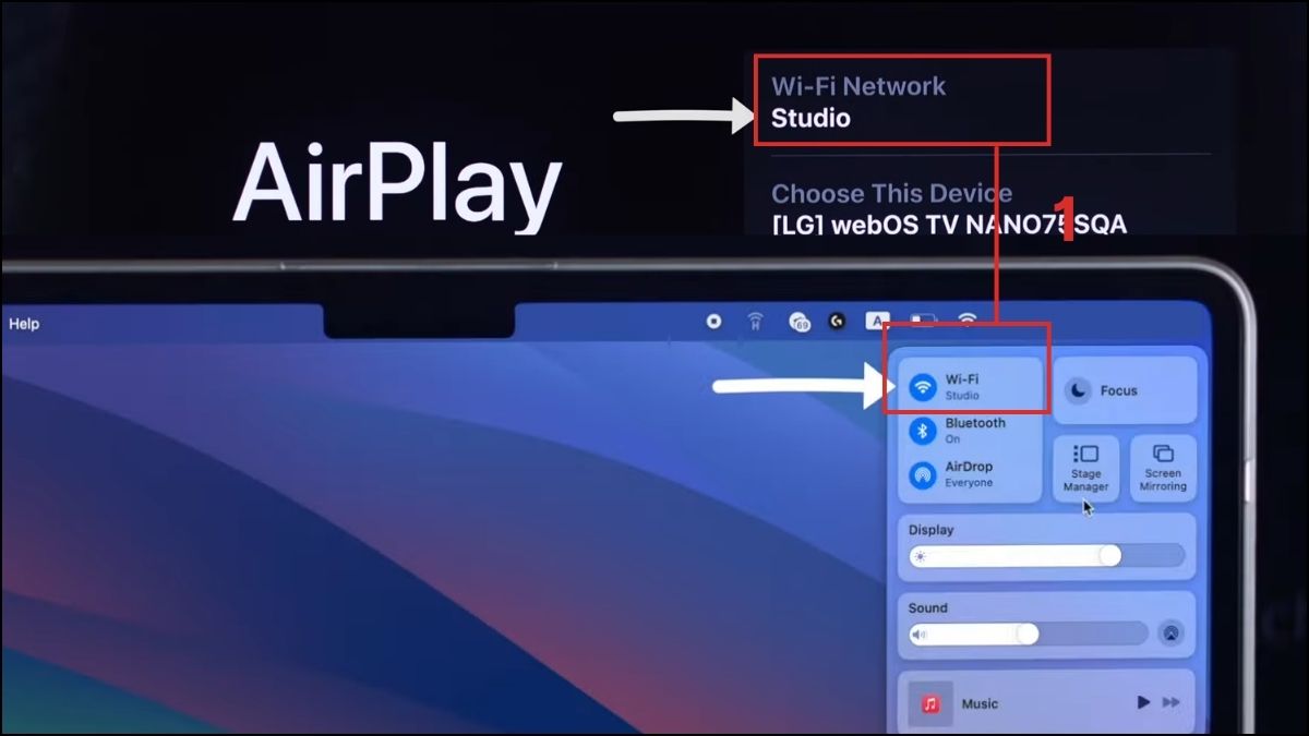 Kết nối tivi LG với laptop hệ điều hành macOS
