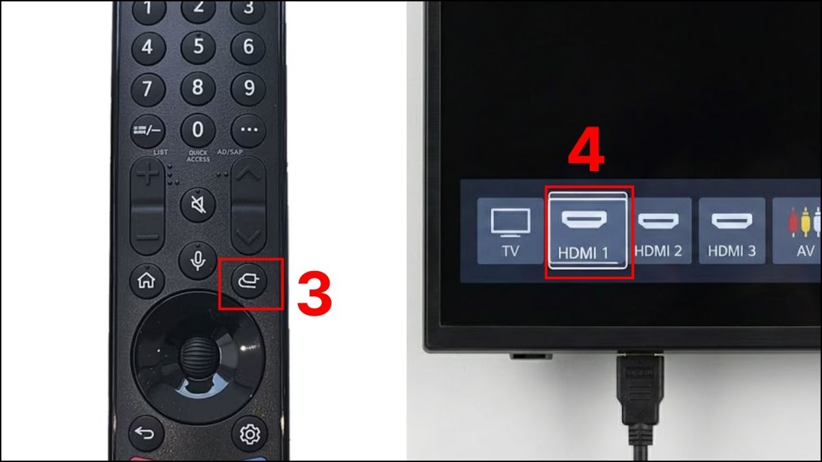 Kết nối laptop với TV LG bằng cáp HDMI/VGA