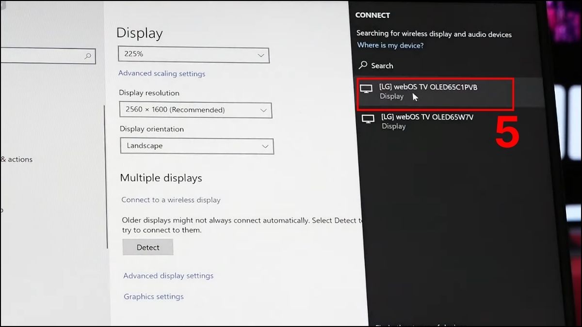 Kết nối tivi LG với laptop không dây qua Screen Share
