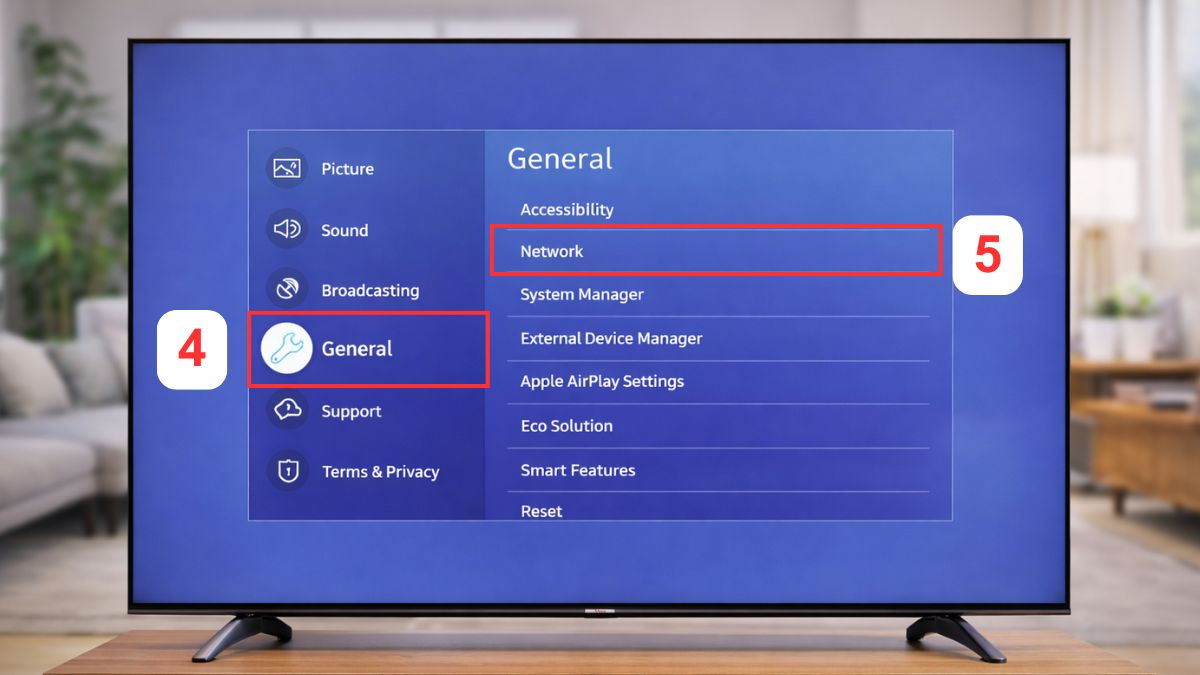 Kết nối mạng bằng dây LAN cho tivi Samsung đời cũ 