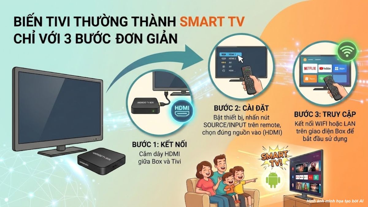 Dùng Android TV Box/TV Box Xiaomi để kết nối Internet cho tivi Samsung đời cũ không hỗ trợ WIFI