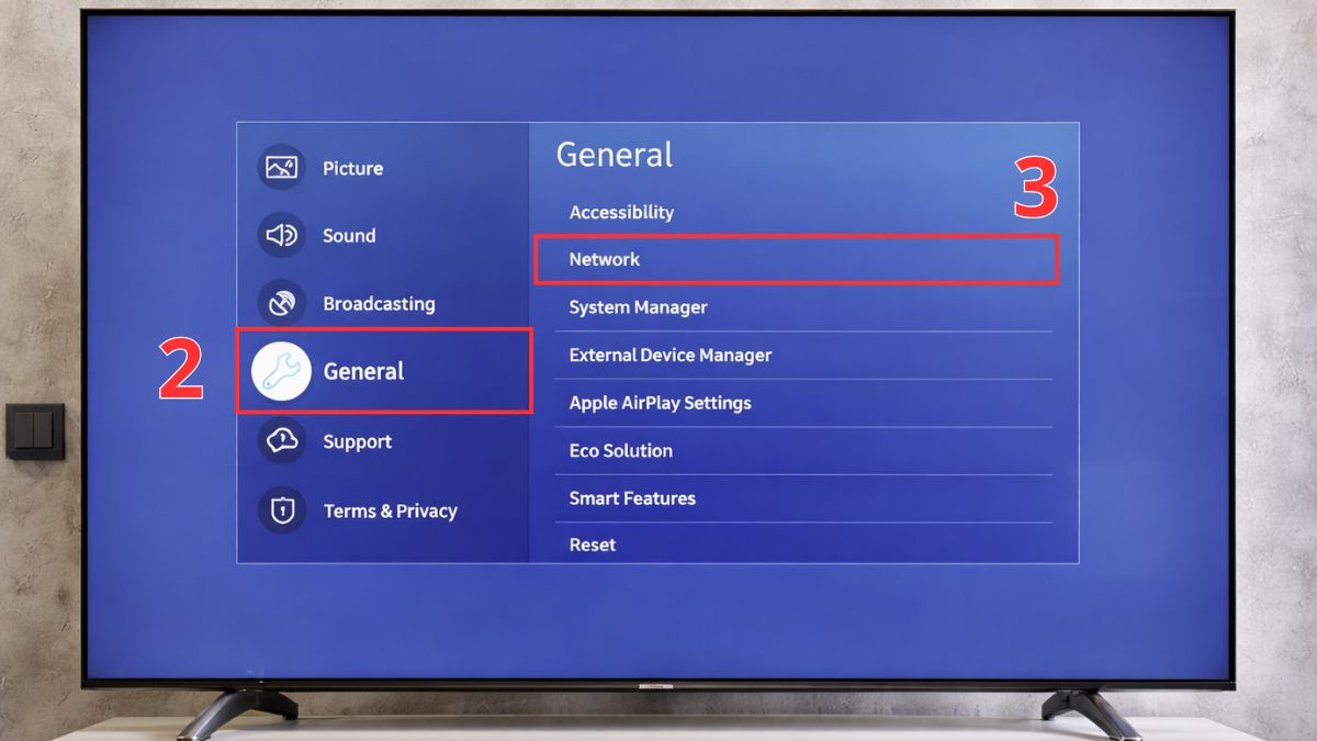 Kết nối WiFi trực tiếp trên tivi Samsung cũ (nếu có hỗ trợ)