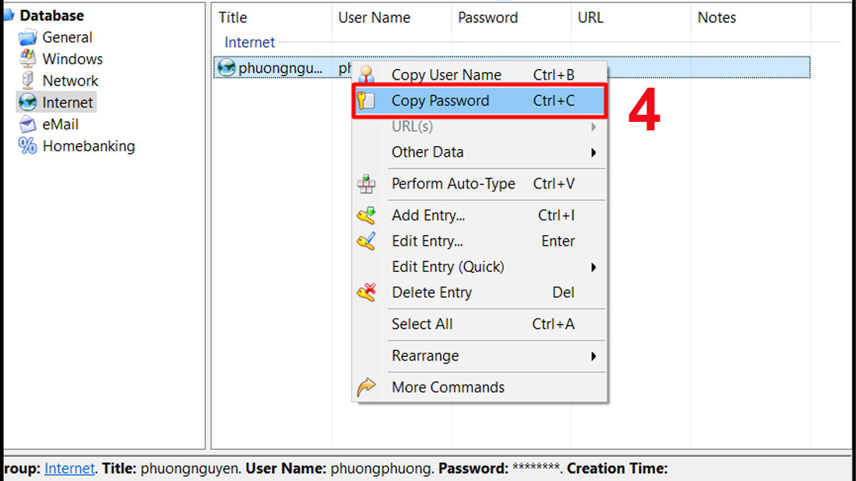 Tìm kiếm, sao chép và tự động lưu mật khẩu trong KeePass