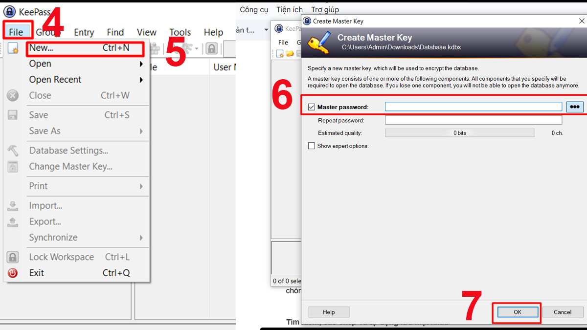 Cài đặt KeePass và tạo cơ sở dữ liệu