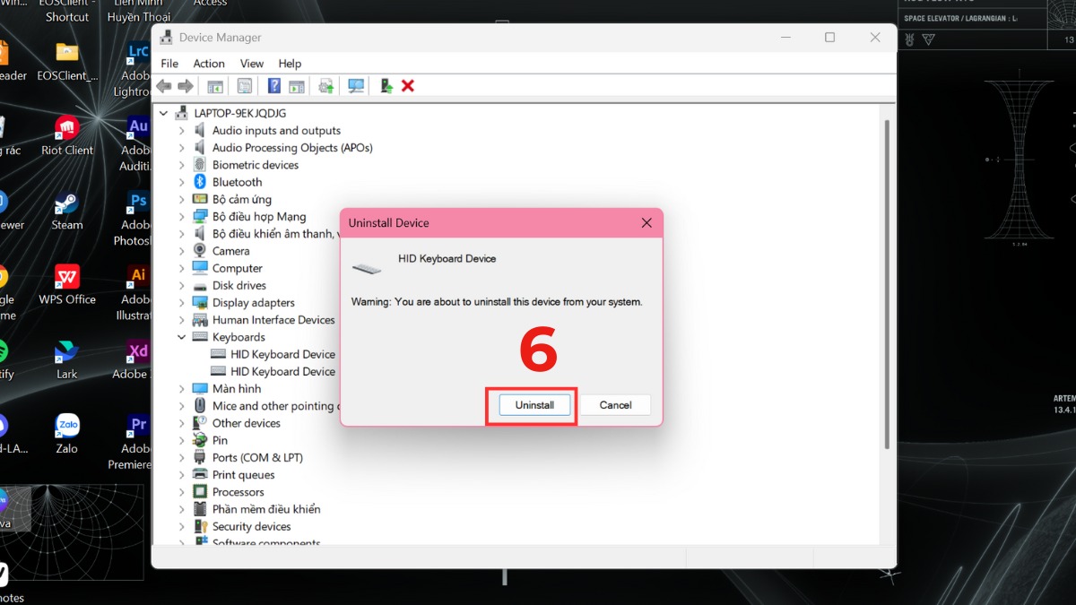 Sử dụng Device Manager để khóa bàn phím Asus
