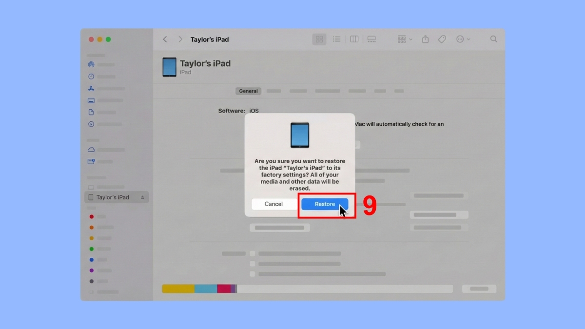 Cách khôi phục cài đặt gốc iPad bằng máy tính