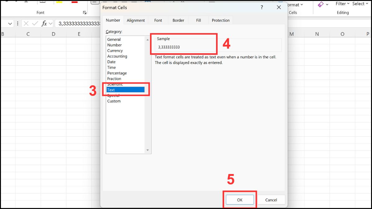 Sử dụng Text Format cho dữ liệu đặc biệt