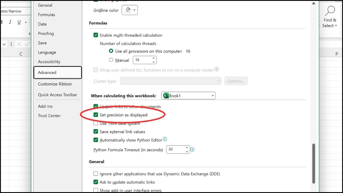Cài đặt trong hệ thống có thể khiến số liệu bị làm tròn