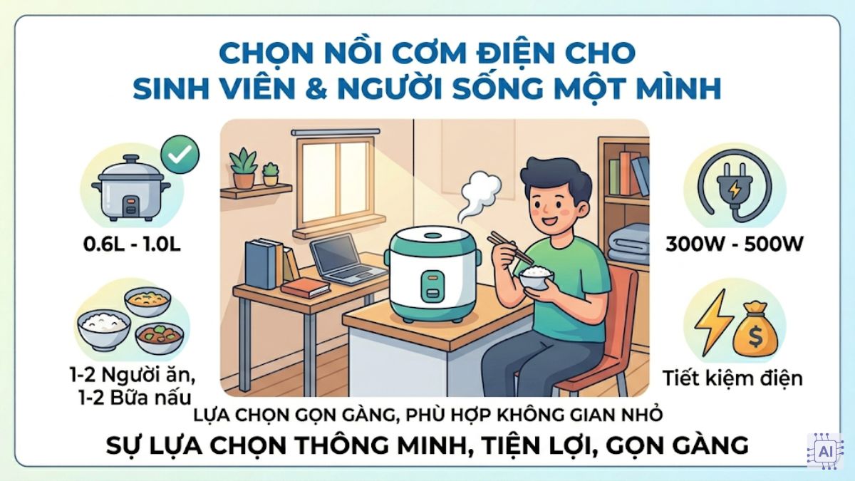 Cách lựa chọn nồi cơm điện cho sinh viên