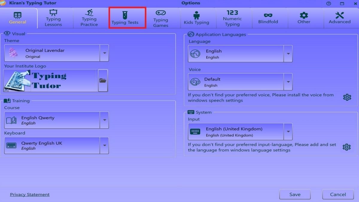 Tính năng Test - Kiểm tra