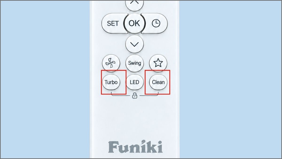 Cách mở khóa điều khiển điều hòa Funiki bị khóa