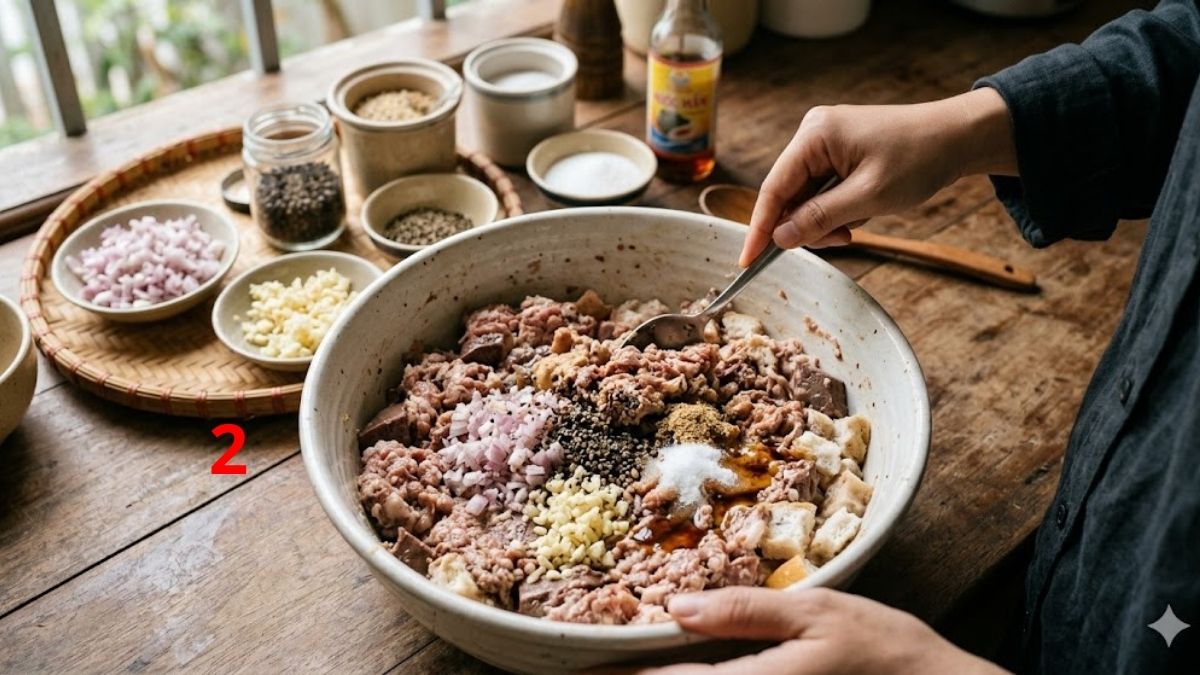 Tẩm ướp gia vị cho gan và thịt trước khi chế biến