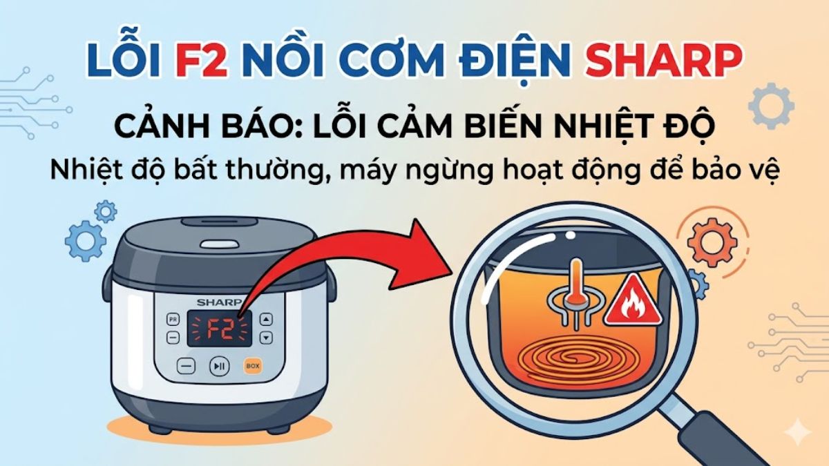 Định nghĩa về lỗi F2 trên nồi cơm điện Sharp