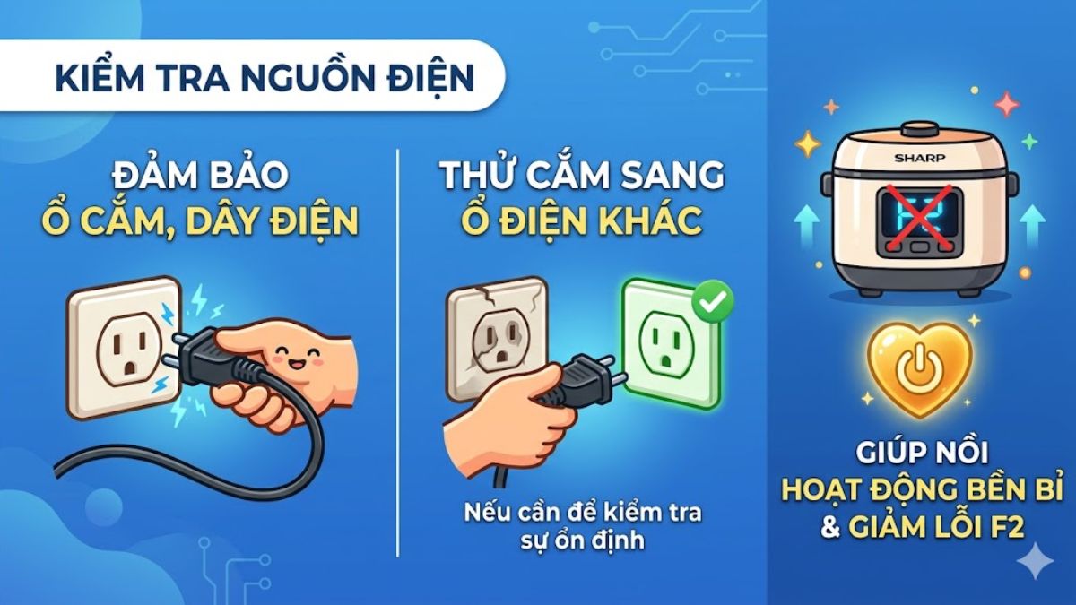 Kiểm tra lại nguồn điện