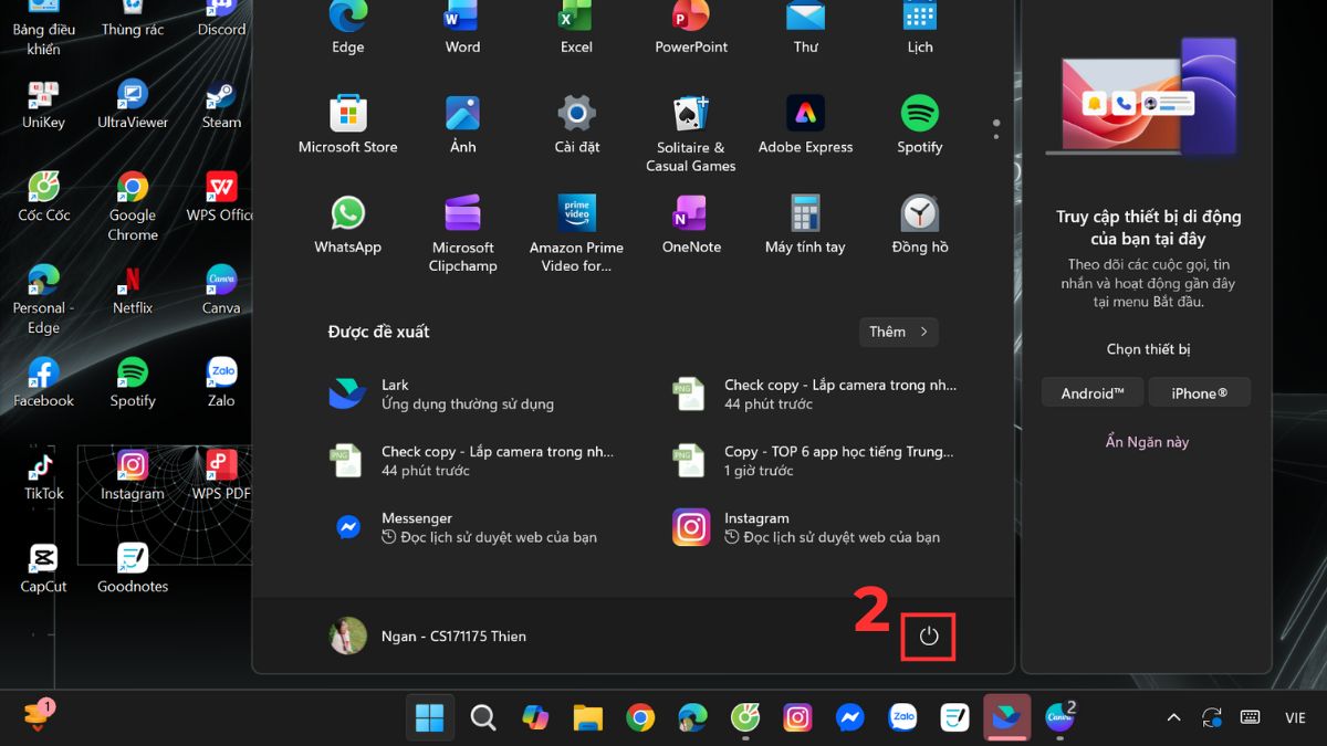 Khởi động lại máy tính để xử lý lỗi full disk 100%