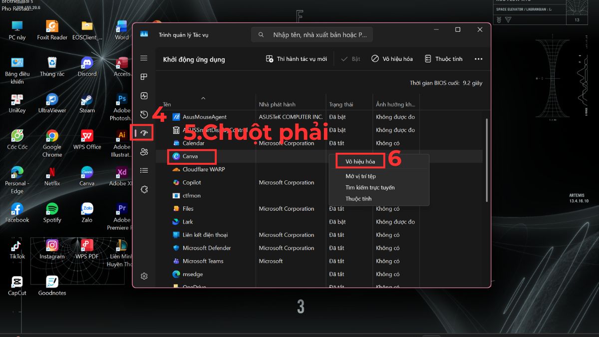 Tắt các ứng dụng chạy nền không cần thiết