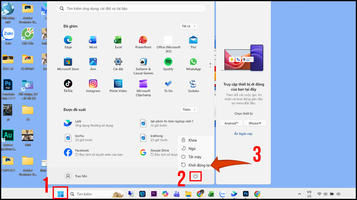 Khởi động lại ứng dụng hoặc máy tính