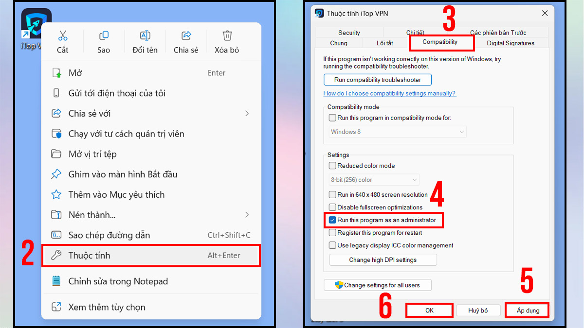 Chạy ứng dụng bằng Run as Administrator để sửa lỗi has stopped working