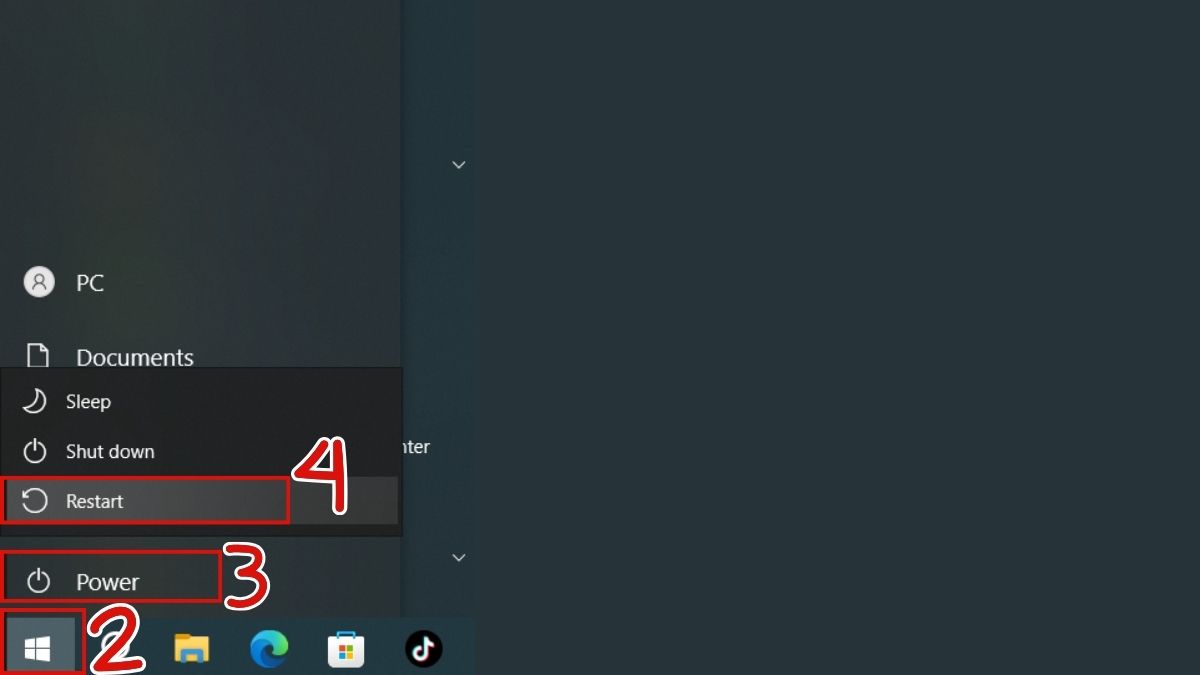 Khởi động lại máy để reset xung đột
