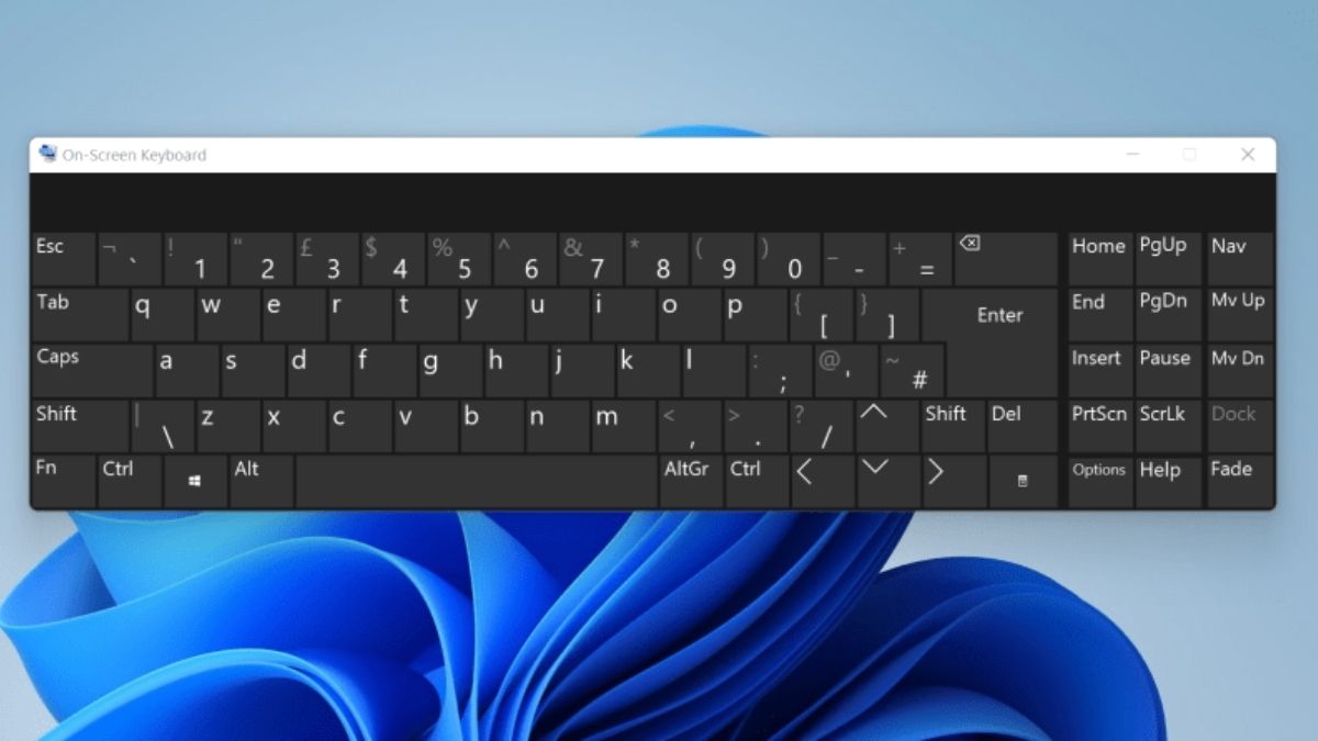 Sử dụng bàn phím ảo có thể xung đột với bàn phím vật lý