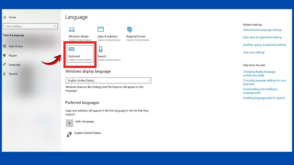 Lỗi cài đặt ngôn ngữ hoặc kiểu bàn phím