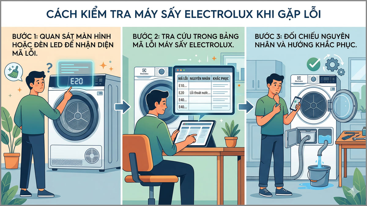 Kiểm tra màn hình hiển thị mã lỗi