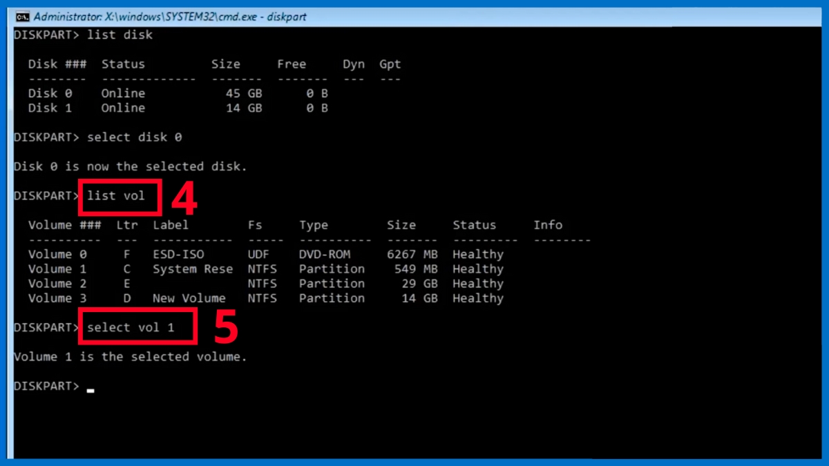 Đặt lại phân vùng hoạt động