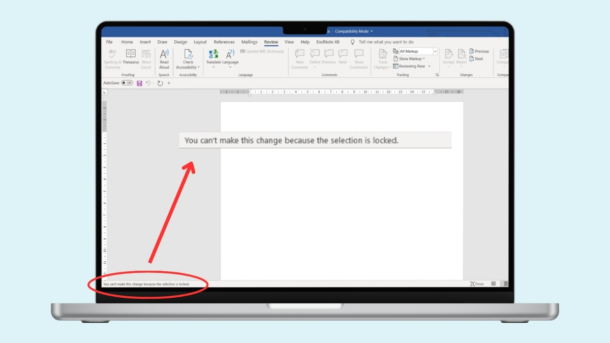 Lỗi The selection is locked là lỗi gì?
