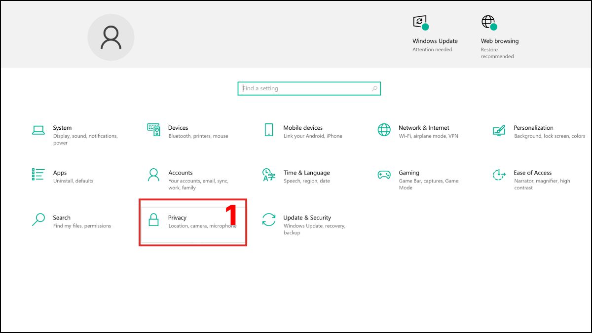 Kiểm tra quyền truy cập camera trên PC/laptop